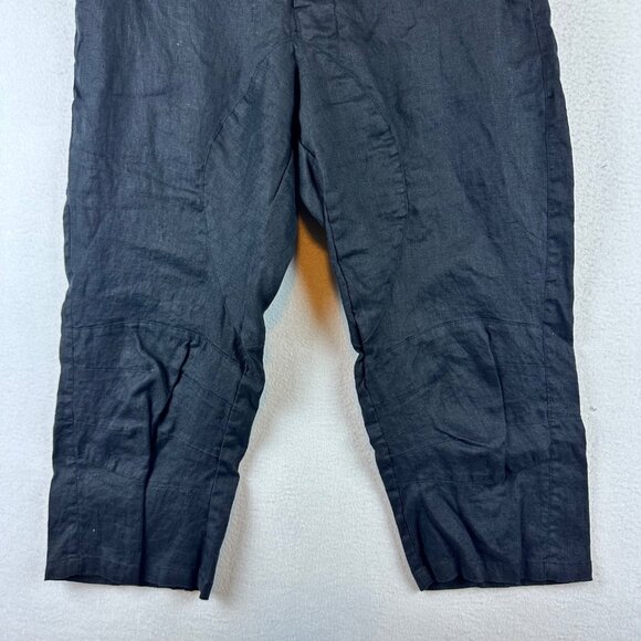 Chintamani Alchemists Black Linen Barrel Drop Crotch Cropped Pants Womens M - Picture 5 of 13